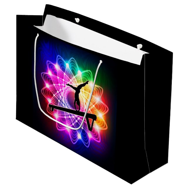 Gymnastics Balance Beam Gift Bag w/ Name on Back! (Front Angled)