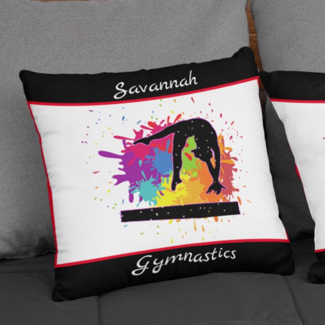 Gymnastics Balance Beam Paint Splatter Cushion (Creator Uploaded)