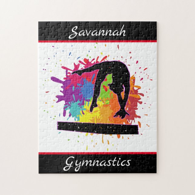 Gymnastics Balance Beam Paint Splatter Jigsaw Puzzle (Vertical)