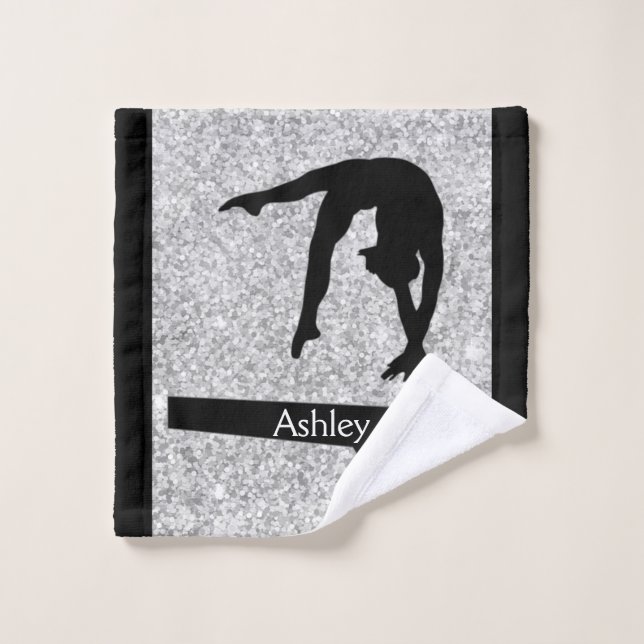 Gymnastics Balance Beam Sparkle Wash Cloth Towel (Wash Cloth)