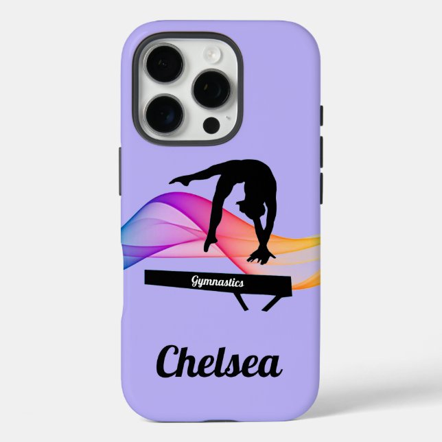 Gymnastics Balance Beam Swirl Purple Personalised Case-Mate iPhone Case (Back)