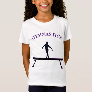 Gymnastics Balance Beam w/ Name Girls T-Shirt