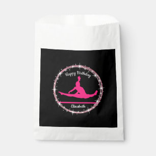 Gymnastics Bars Birthday in Pink and Black Favour Bags