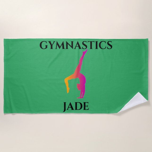 "GYMNASTICS " beach towel. Beach Towel (Front)