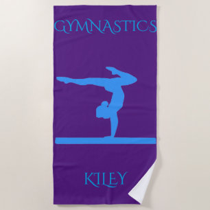 Gymnastics beach towel. Personalised name. Beach Towel