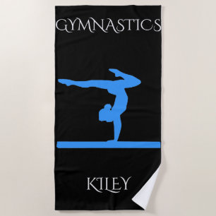 Gymnastics beach towel. Personalised name. Towel