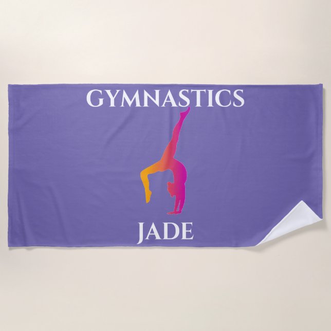 "GYMNASTICS " beach towel. Towel (Front)