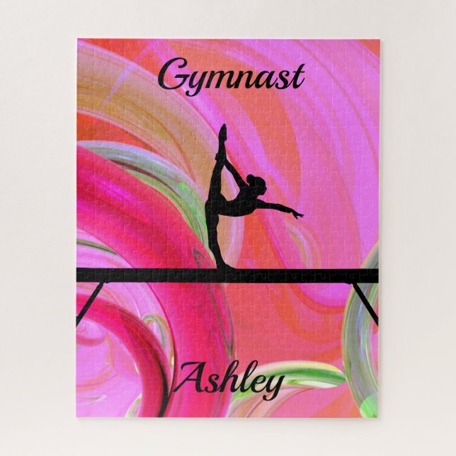 Gymnastics Beam Bold Abstract Custom Jigsaw Puzzle (Vertical)