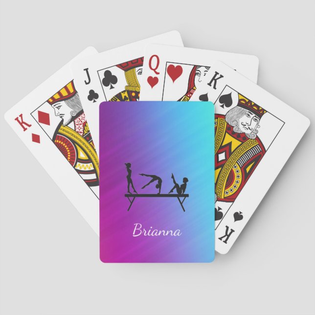 Gymnastics Beam Custom Bicycle Playing Cards (Back)