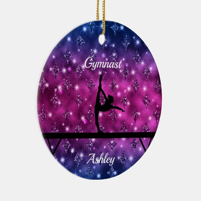 Gymnastics Beam Glam  Ceramic Tree Decoration (Right)