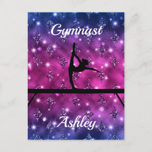 Gymnastics Beam Glam Postcard