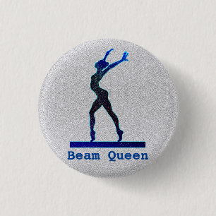 Gymnastics Beam Queen Pin Buttons for Gymnast
