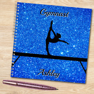 Gymnastics Beam Royal Blue Sparkle  Notebook