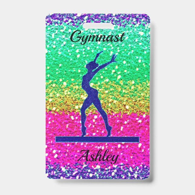 Gymnastics Beam Sparkle    ID Badge (Front)