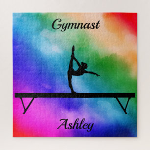 Gymnastics Beam Watercolor Jigsaw Puzzle