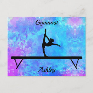 Gymnastics Beam Watercolor Postcard
