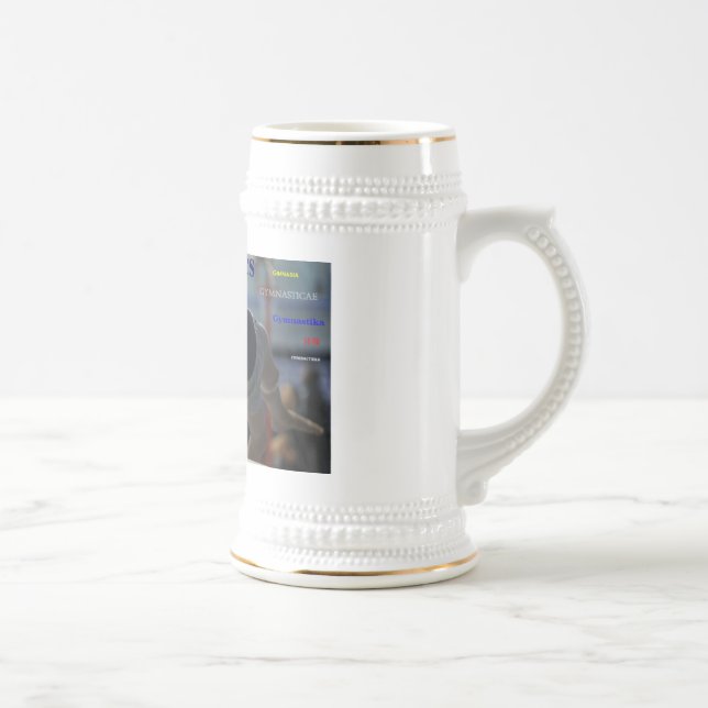 GYMNASTICS beer mug, Julius vaulting Beer Stein (Right)