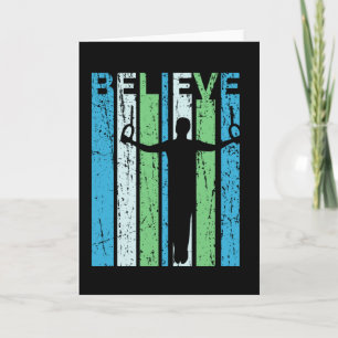 Gymnastics Believe Male Gymnast Retro Style Card