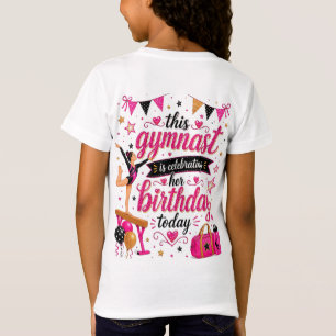 Gymnastics Birthday Girl Double Sided Sports T-Shirt