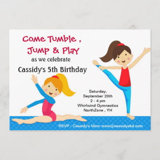Gymnastics Birthday invitations