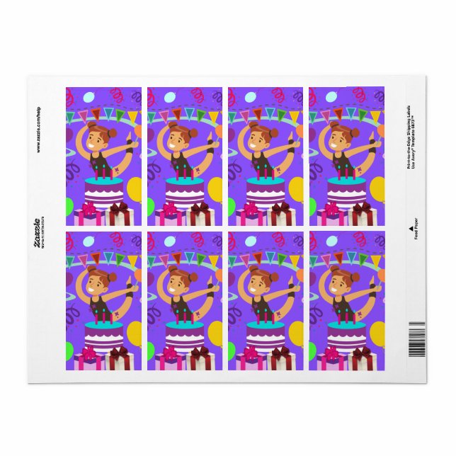 Gymnastics Birthday Party     (Full Sheet)