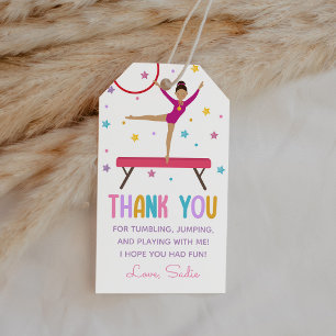 Gymnastics Birthday Party Cute Thank You Favor Gift Tags