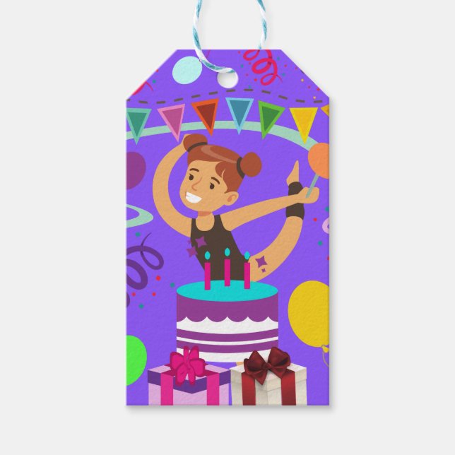 Gymnastics Birthday Party      Gift Tags (Front)