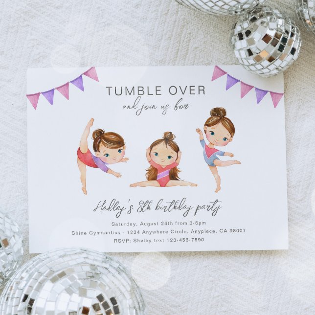 Gymnastics Birthday Party Invitation (Creator Uploaded)
