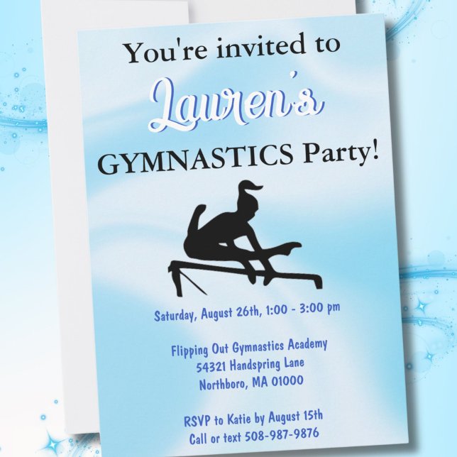 Gymnastics Birthday Party Invitation (Creator Uploaded)