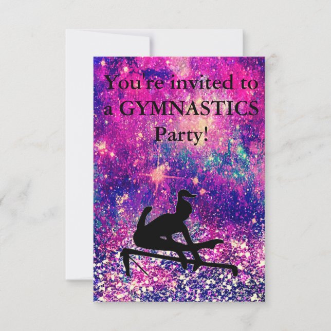 Gymnastics Birthday Party Invitation (Front)