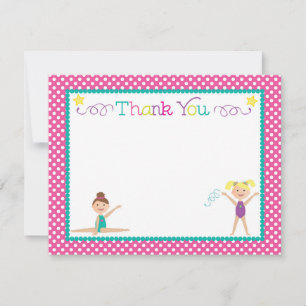 Gymnastics Birthday Party Thank You Note