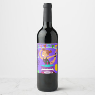 Gymnastics Birthday Party     Wine Label