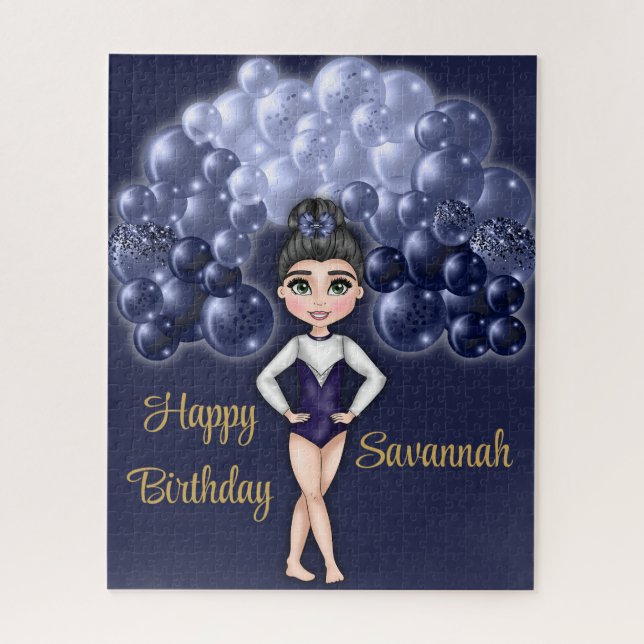 Gymnastics Birthday Party with Blue Balloon Arch Jigsaw Puzzle (Vertical)