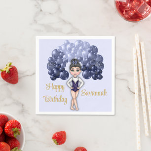 Gymnastics Birthday Party with Blue Balloon Arch Napkin