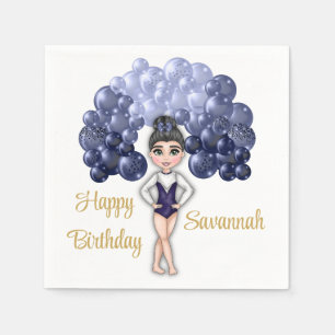 Gymnastics Birthday Party with Blue Balloon Arch Napkin