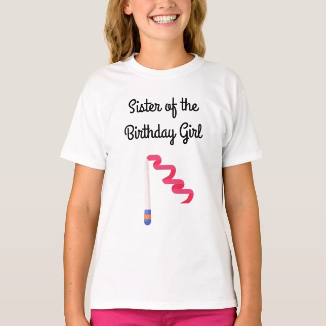 Gymnastics Birthday Sister T-Shirt (Front)
