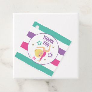 Gymnastics Birthday Thank You Favour Tags