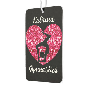 Gymnastics Black and Hot Pink Personalised Car Air Freshener