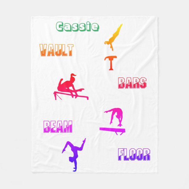 Gymnastics Blanket - Vault, Bars, Beam, Floor (Front)