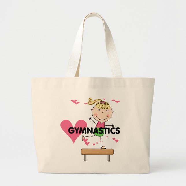 GYMNASTICS - Blonde Girl Balance Beam Tshirts Large Tote Bag (Front)