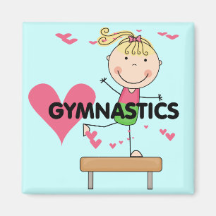 GYMNASTICS - Blonde Girl Balance Beam Tshirts Magnet