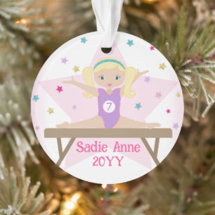 Gymnastics Blonde Hair Gymnast Gift Custom Acrylic Ornament
