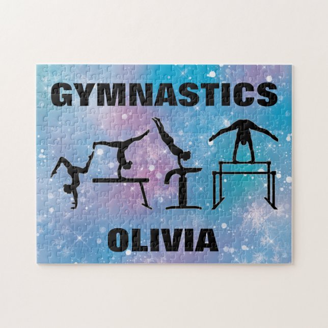 Gymnastics Blue Glam   Jigsaw Puzzle (Horizontal)