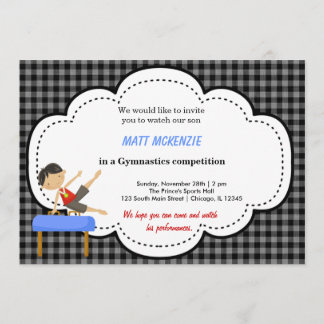 Gymnastics Boy Competition (Black) Invitation