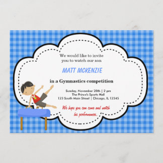 Gymnastics Boy Competition (Blue) Invitation