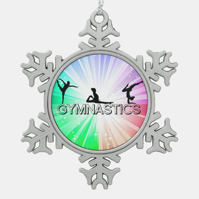 GYMNASTICS "BRIGHT LIGHTS" SNOWFLAKE TREE ORNAMENT (Front)