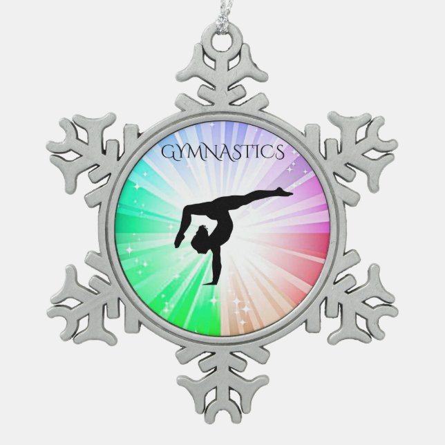 GYMNASTICS "BRIGHT LIGHTS" SNOWFLAKE TREE ORNAMENT (Front)
