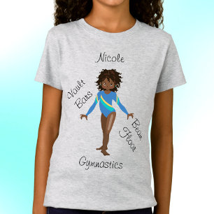 Gymnastics Brunette, Brown Eyes, Blue Leotard  T-Shirt