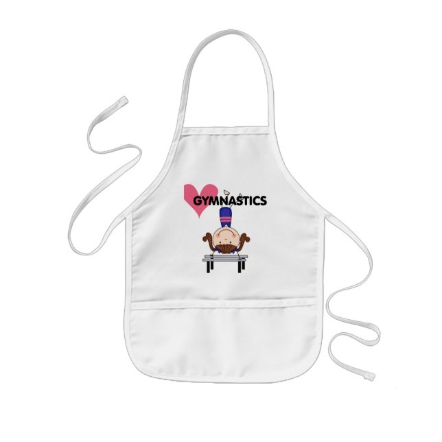 GYMNASTICS - Brunette Girl Handstands Kids Apron (Front)