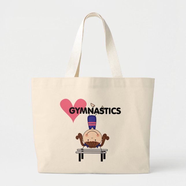 GYMNASTICS - Brunette Girl Handstands Large Tote Bag (Front)